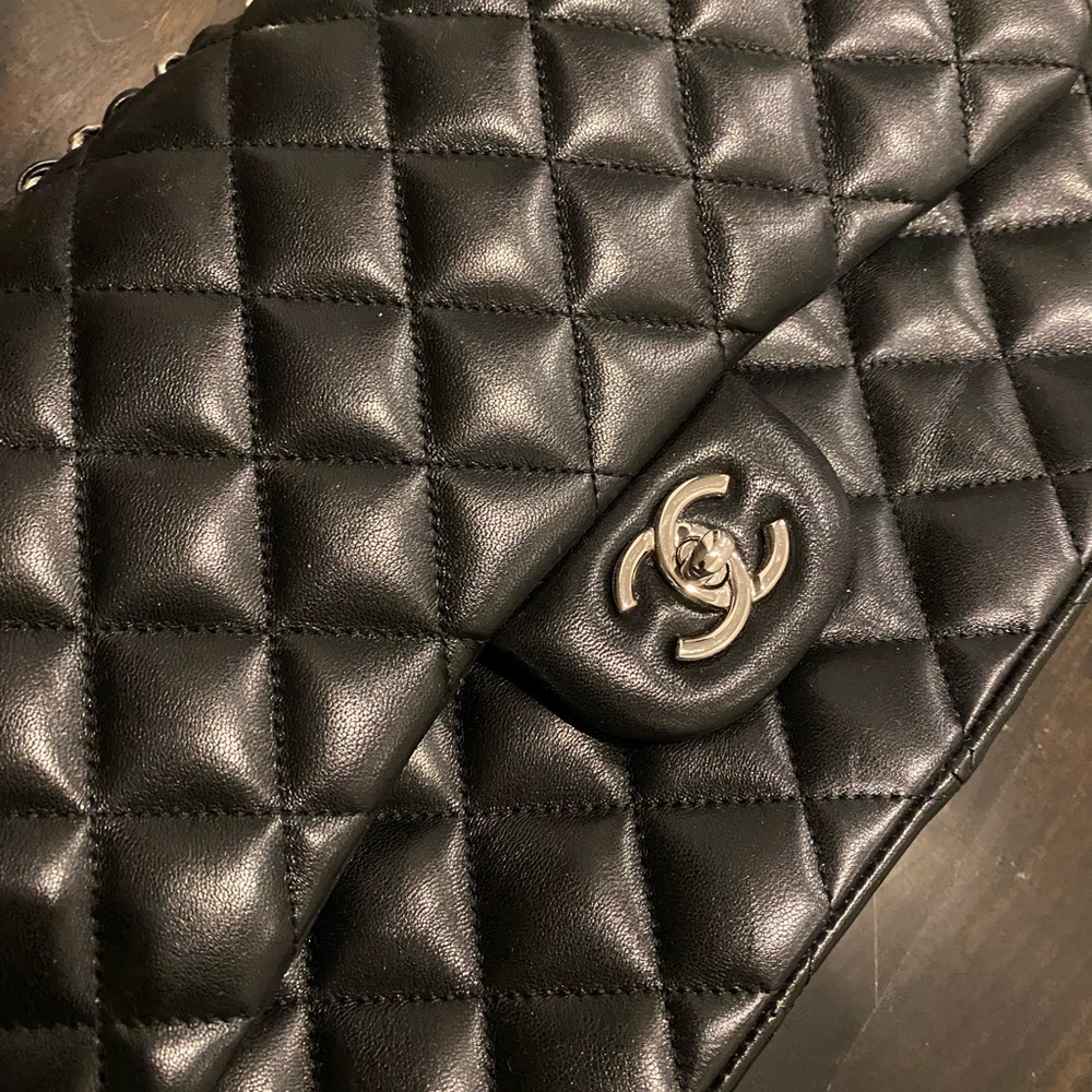 CHANEL Large Quilted Lamb Leather Classic Flap Handbag - Picture 13 of 16
